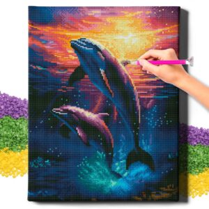 Delfinai 40*50 cm (apvalus deimančiukai)