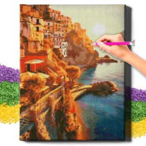 Miestas prie jūros 40*50 cm (apvalus deimančiukai)