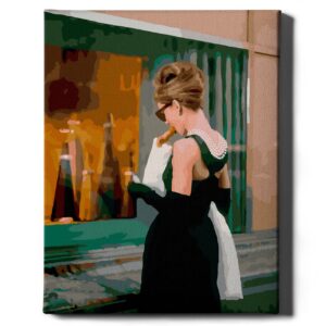 Dama prie parduotuvės 40*50 cm