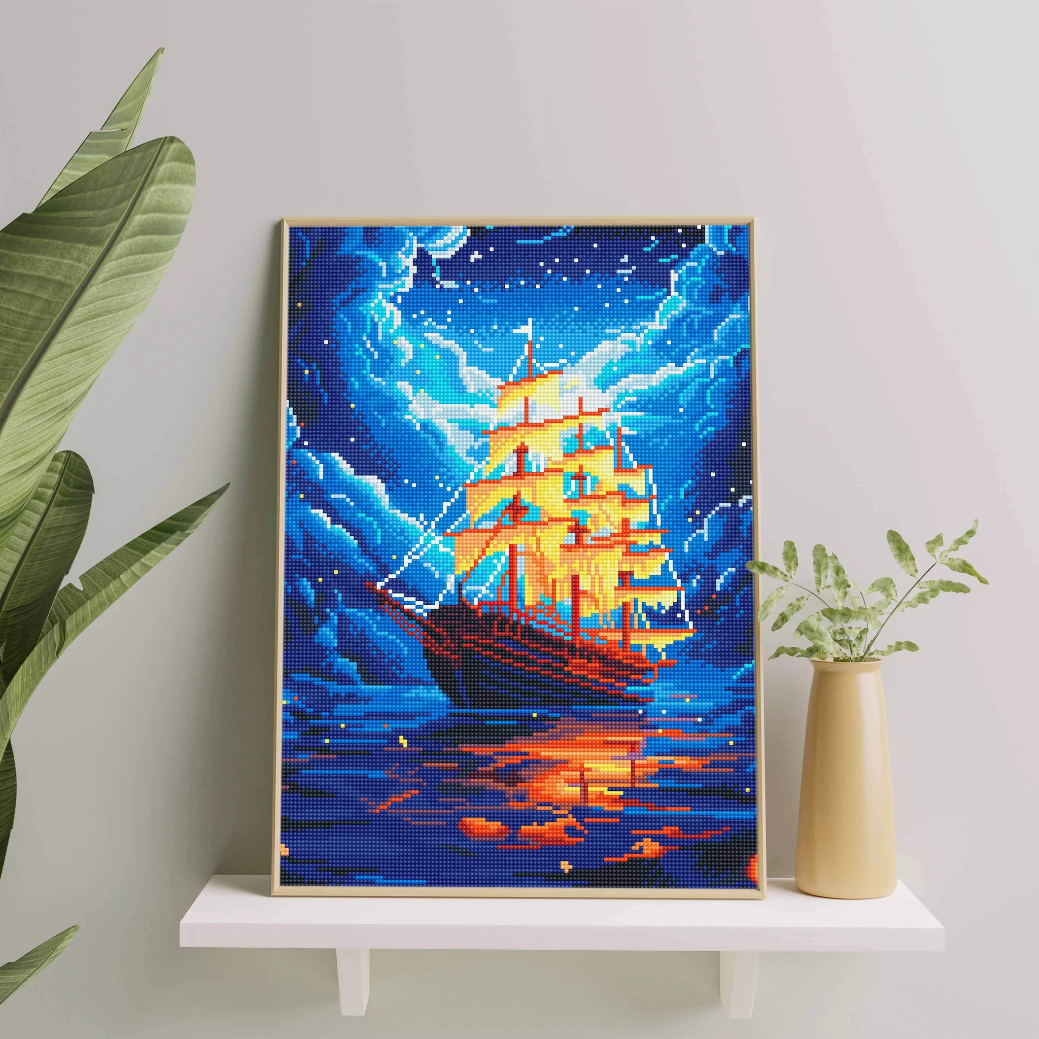 Magiškas laivas 40×50 cm (apvalūs deimantukai) - Image 2