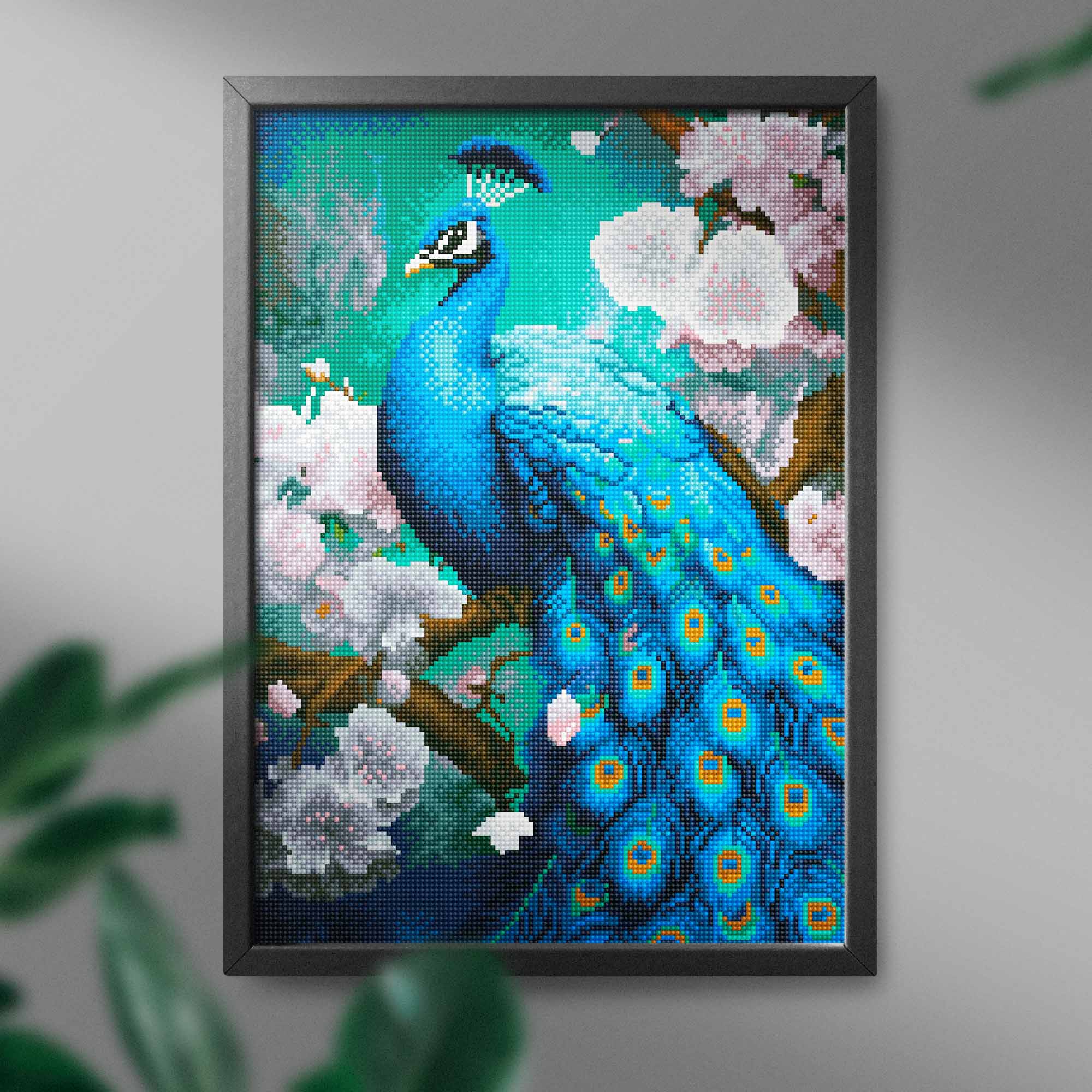 Mėlynas povas 40×50 cm (apvalūs deimantukai) - Image 3