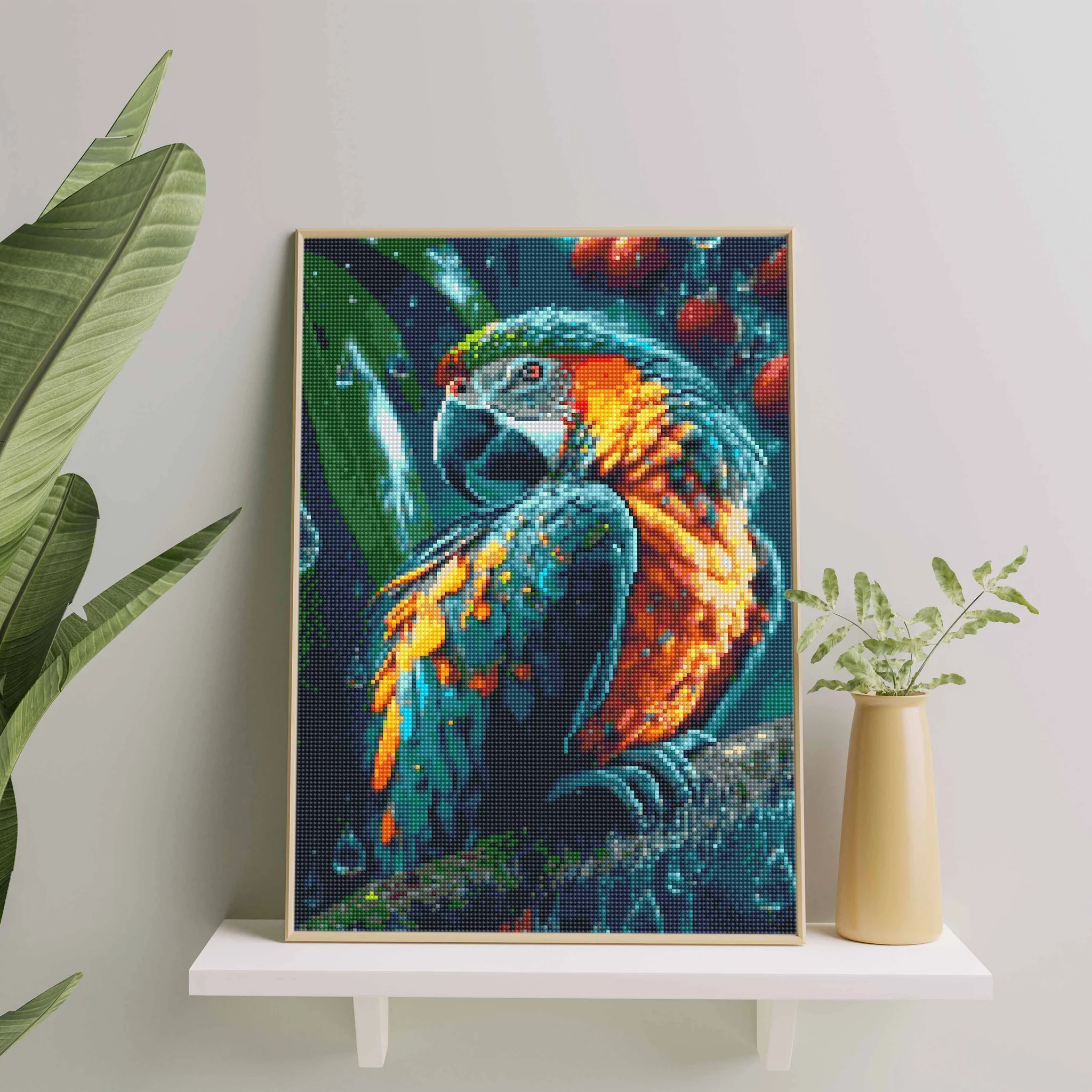 Graži papūga 40×50 cm (apvalūs deimantukai) - Image 2