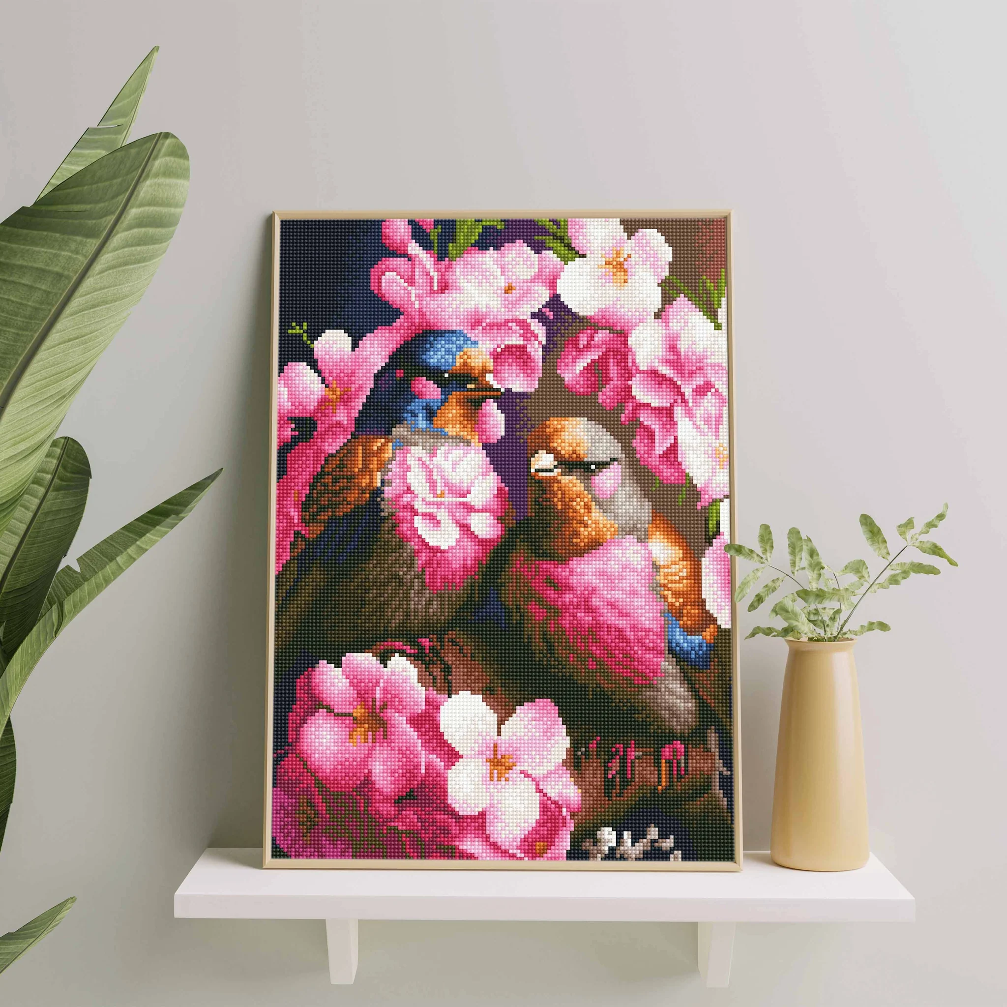 Rožiniai paukščiai 40×50 cm (apvalūs deimantukai) - Image 2
