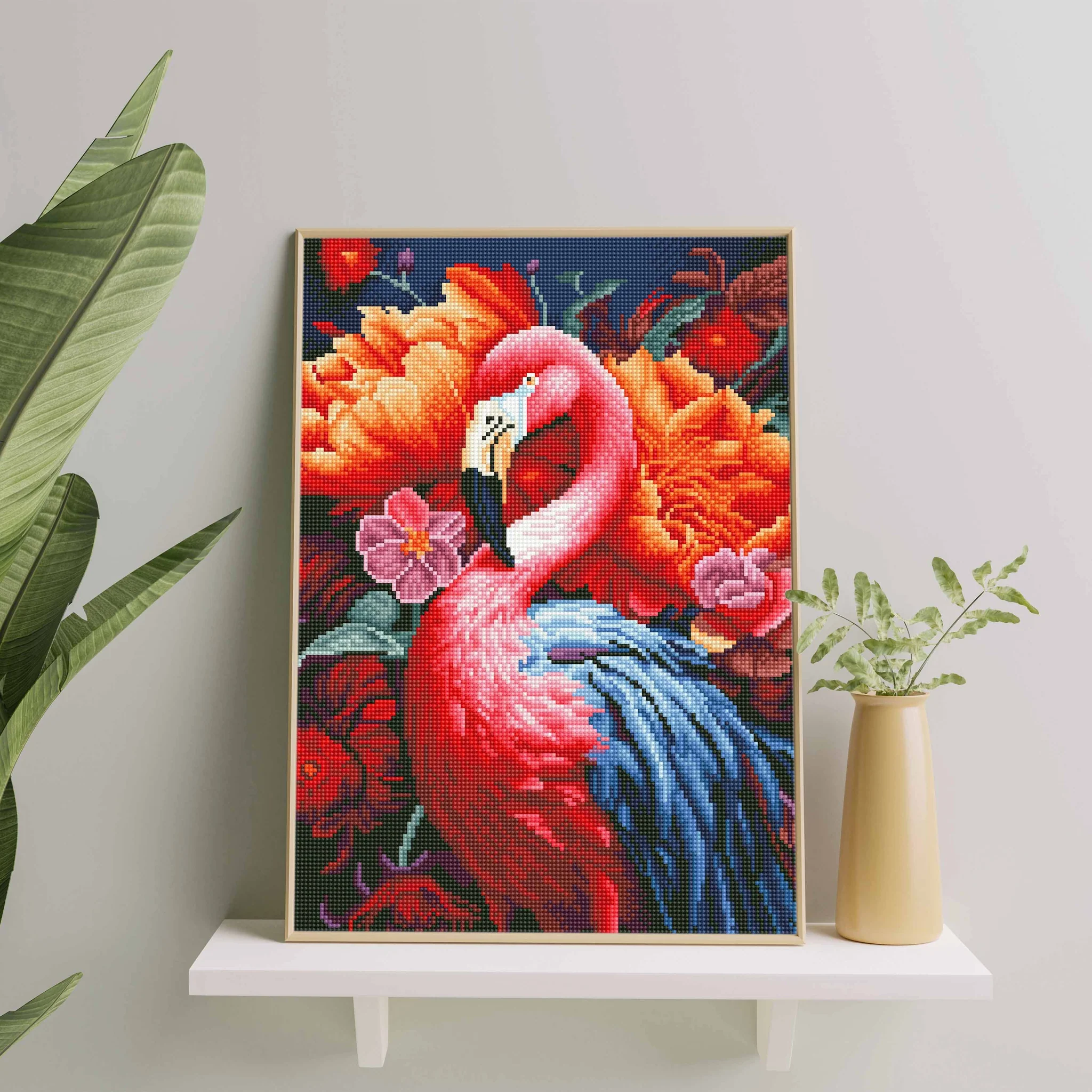 Rožinis flamingas 40×50 cm (apvalūs deimantukai) - Image 2