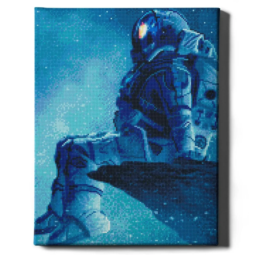 Astronautas ir žvaigždės 40×50 cm (apvalūs deimantukai)