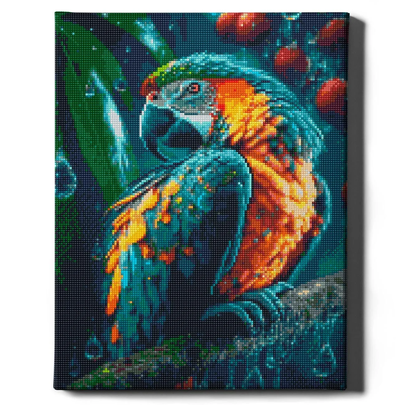 Graži papūga 40×50 cm (apvalūs deimantukai)