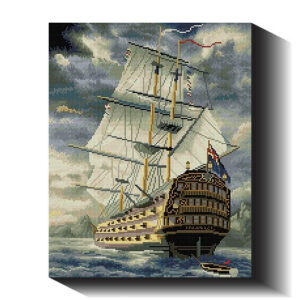 Piratų laivas 40×50 cm (kvadratiniai deimantukai)