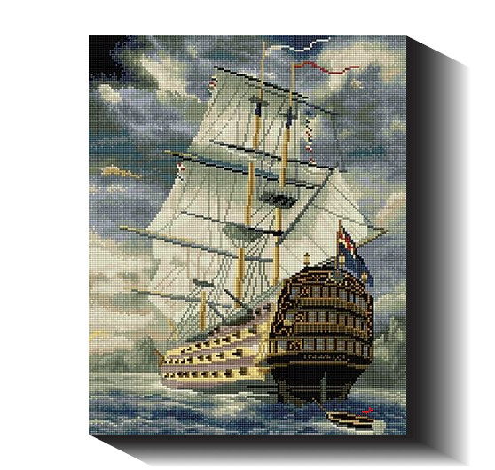 Piratų laivas 40×50 cm (kvadratiniai deimantukai)