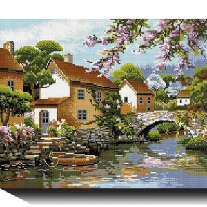 Vasaros dienos ramybė 40×50 cm (kvadratiniai deimantukai)