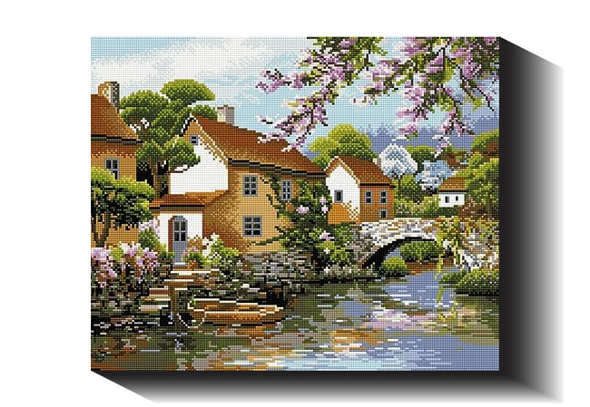 Vasaros dienos ramybė 40×50 cm (kvadratiniai deimantukai)