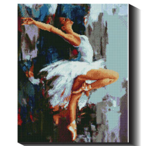 Baltoji gulbė 40×50 cm (kvadratiniai deimantukai)