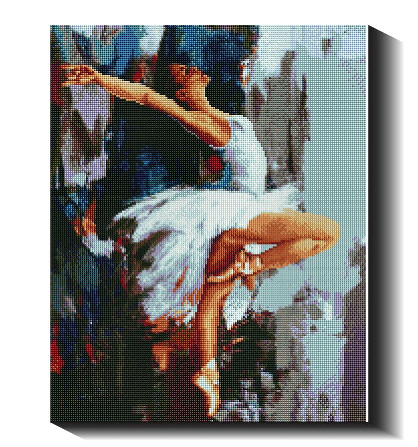 Baltoji gulbė 40×50 cm (kvadratiniai deimantukai)