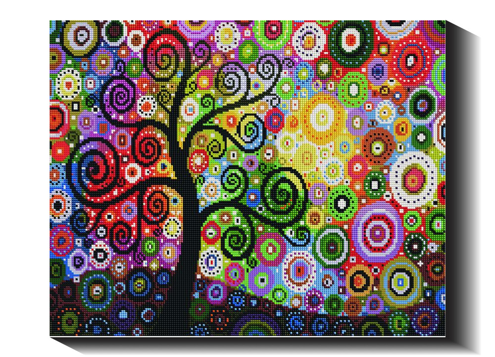Pinigų medis 40×50 cm (kvadratiniai deimantukai)