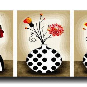 Gėlės vazonuose 120×50 cm (iš 3 dalių)