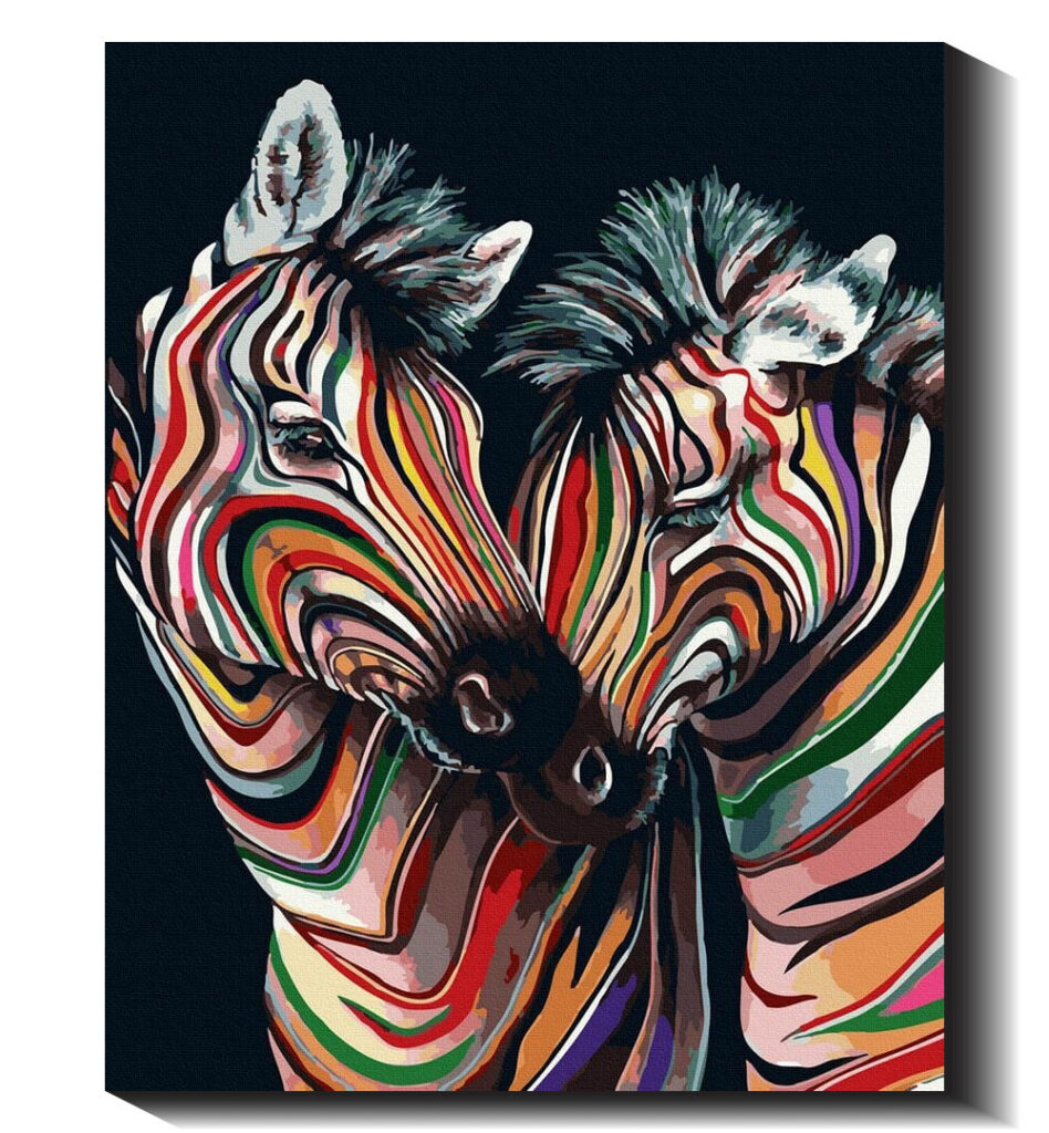 Spalvingos zebros 40×50 cm