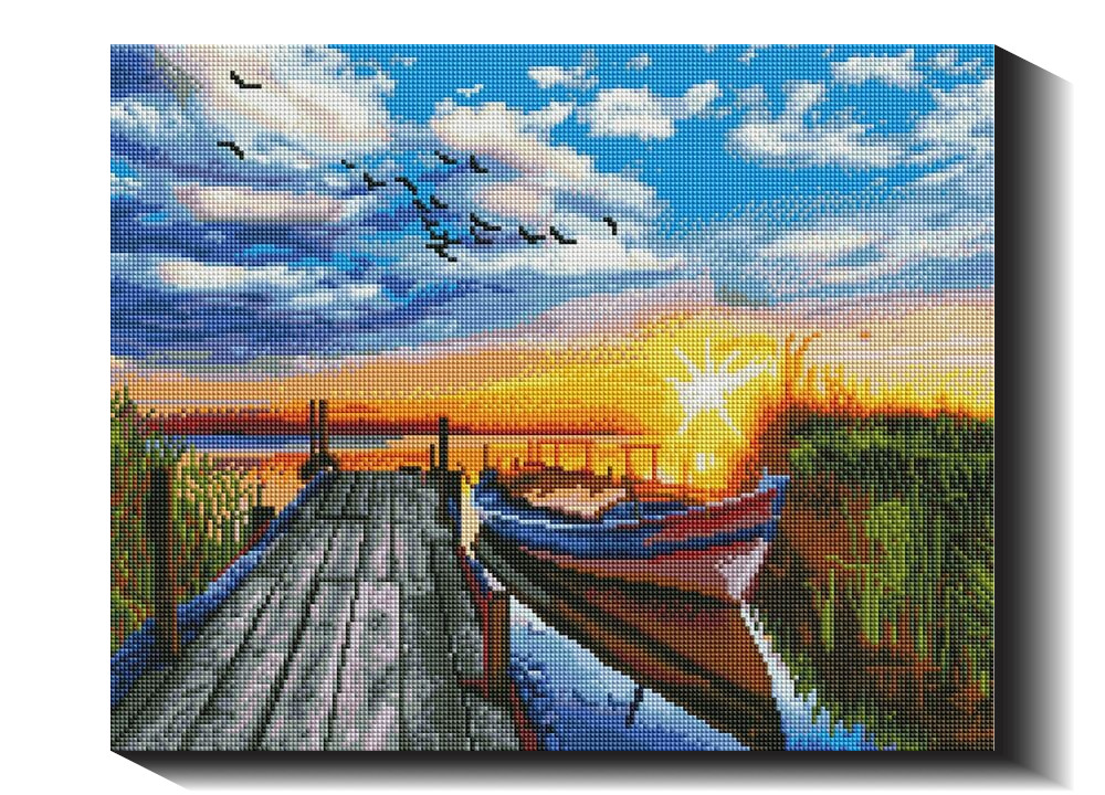 Šiltas vasaros vakaras 40×50 cm (kvadratiniai deimantukai)