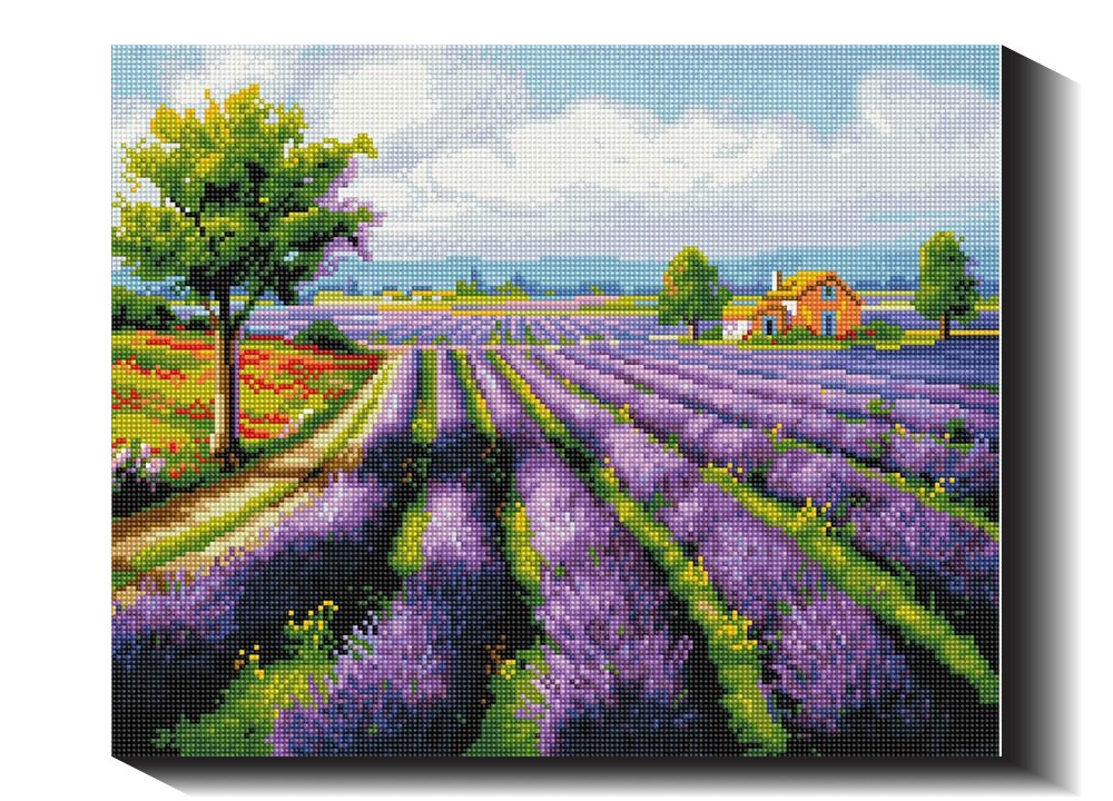 Levandų laukas 40×50 cm (kvadratiniai deimantukai)